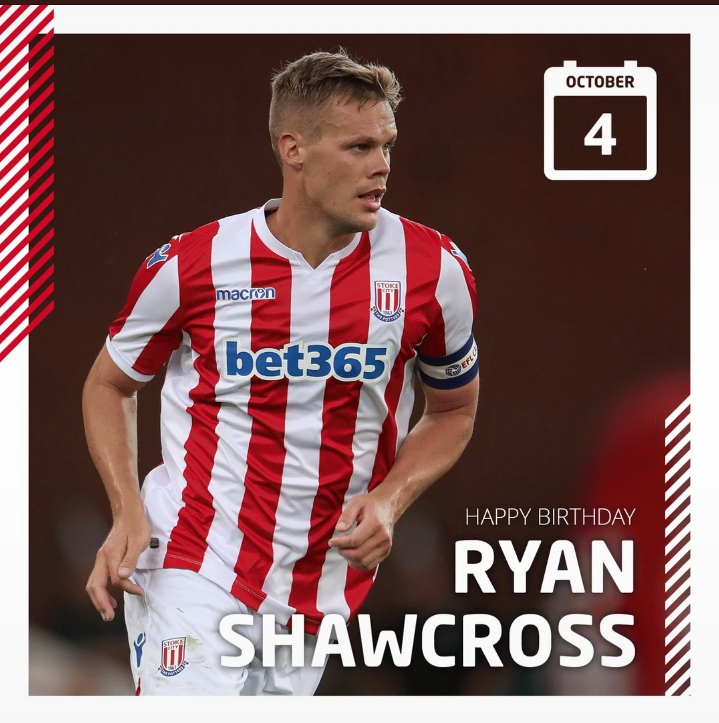  Happy 31st Birthday to our skipper, Ryan Shawcross!      