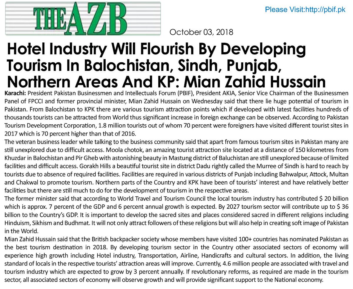 MianZahidHusain's tweet photo. Today Press Clippings October 04, 2018.
#Tourism_In_Pakistan #Tourism_Potential #TTDC #Tourism_Development #PM_TaskForce_On_Tourism #Gorakh_Hills #Mola_Chotok #Mughal_Archetecture #Secred_Places #Nothern_Area #KPK #PBIF #MZH https://t.co/MOJh6sMU0A