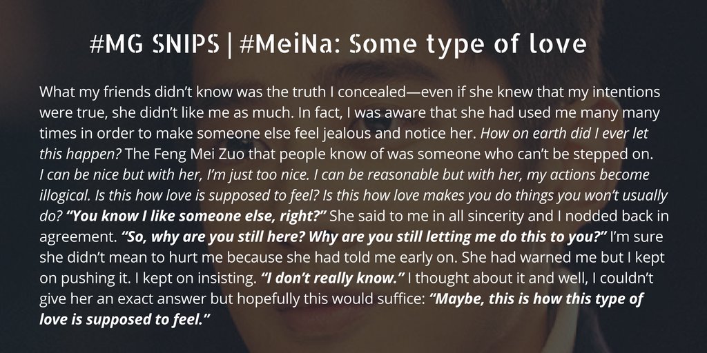 DramaFeverG1's tweet photo. #MGSnips: #MeiNa Some type of love 

NOTE: This is a work of fiction. ✍️ https://t.co/OkPGdAylcu