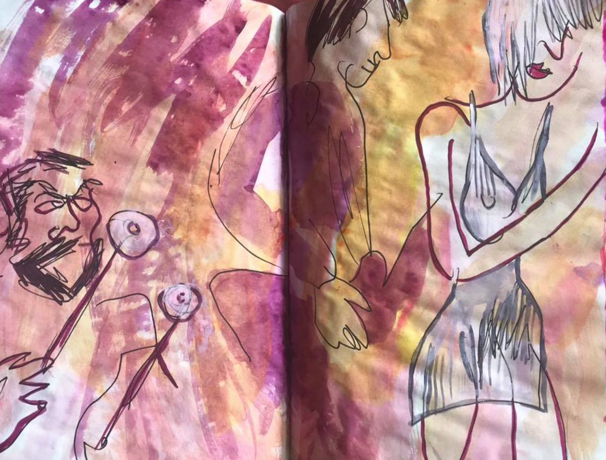 callcatband's tweet photo. Live sketches from our show last night by artist @jasonatomic 💋☄ @TheWaitingRoom #callcatband #livemusic #artist #liveart https://t.co/MRL521oEtR