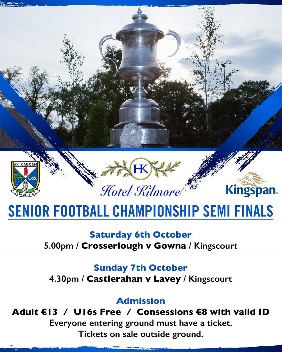 CavanCoBoardGaa's tweet photo. Another big weekend ahead in our championship fixture calendar.
#HKCNSFC #HKCNIFC #CBCNJFC
Click link for all club fixtures, results & tables......https://t.co/MGnQZ6QOfP https://t.co/wVBgpxa9gP