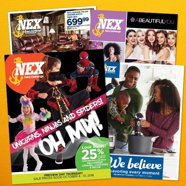 NavyExchange's tweet photo. It's Thursday and your weekly ad has arrived, who's excited?! 🙋‍♂️🙋‍♀️ Visit your local NEX this week for our biggest scratch card event of the year! Enjoy limited exclusions &amp; the chance to take and extra 5%-50% off of your purchase! Shop now 👉 https://t.co/sYqCYewu5V https://t.co/8K3oU17H4h