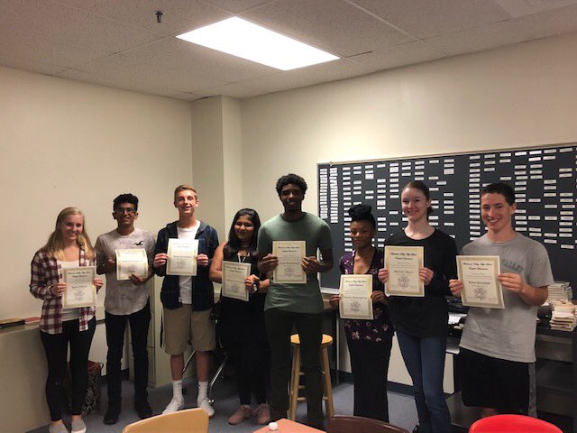 wv_english's tweet photo. September Student of the Month in the English Department. Congrats students! @WVHSComm #WVSuccess https://t.co/xvIrCjbpeR