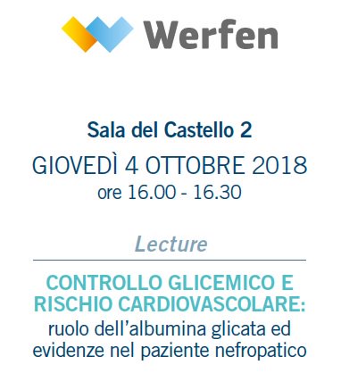 WerfenIT's tweet photo. Manca Poco! #SIN2018 #lecture #nephrology vi aspettiamo in sala del castello 2 alle 16.00 #Rimini @Werfen per parlare di #GlycatedAlbumin #Kidney Disease #medicalcongress https://t.co/1DbDjc3nrR