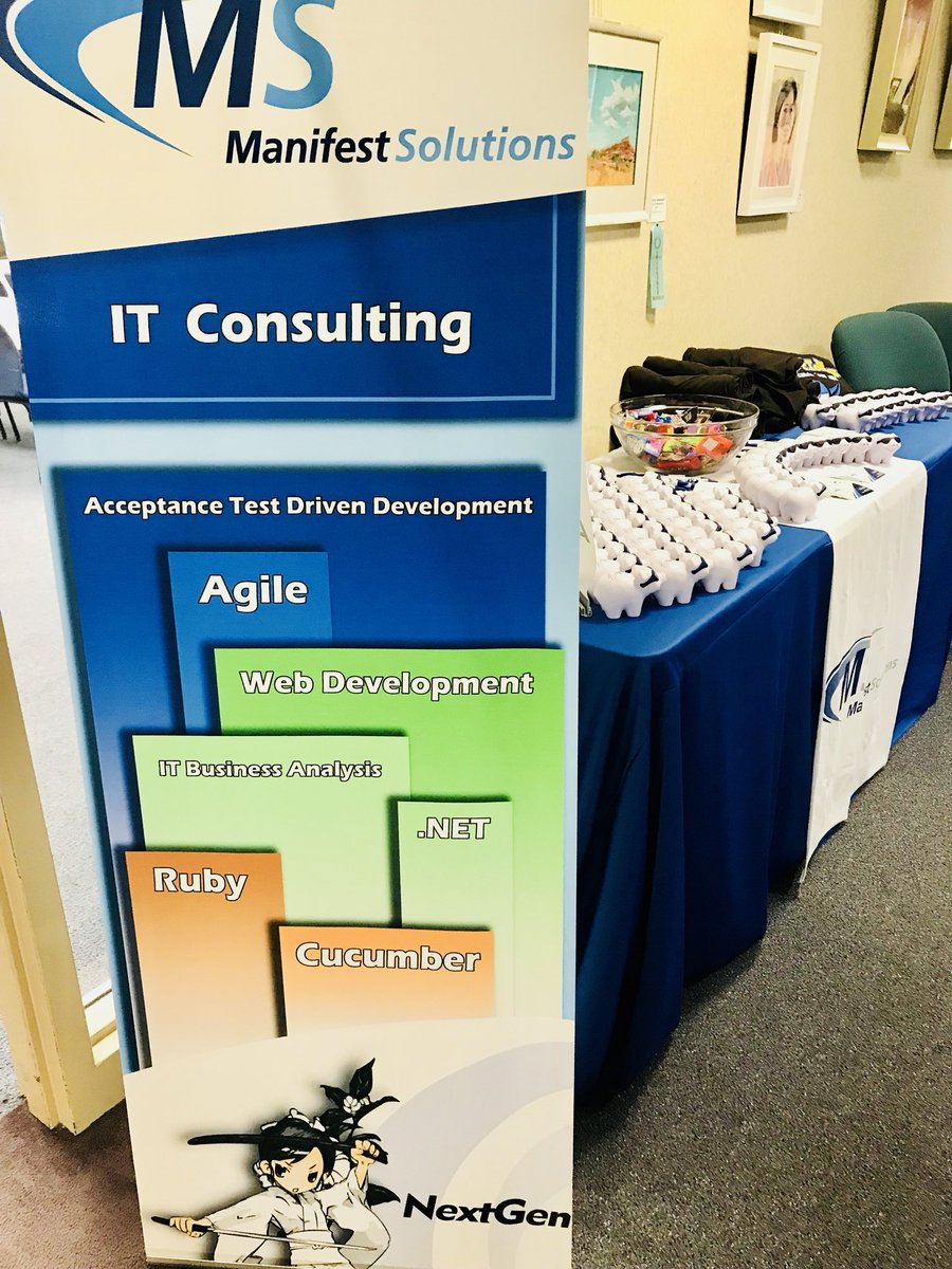ManifestCorp's tweet photo. Yassss we are so happy to see you all @DogFoodCon today & tmrw! Stop by for your #exceptions shirt & ask about the upcoming #agilitybootcamp #columbus #conferenceseason #MicrosoftEvent https://t.co/ggMFrhRWSi