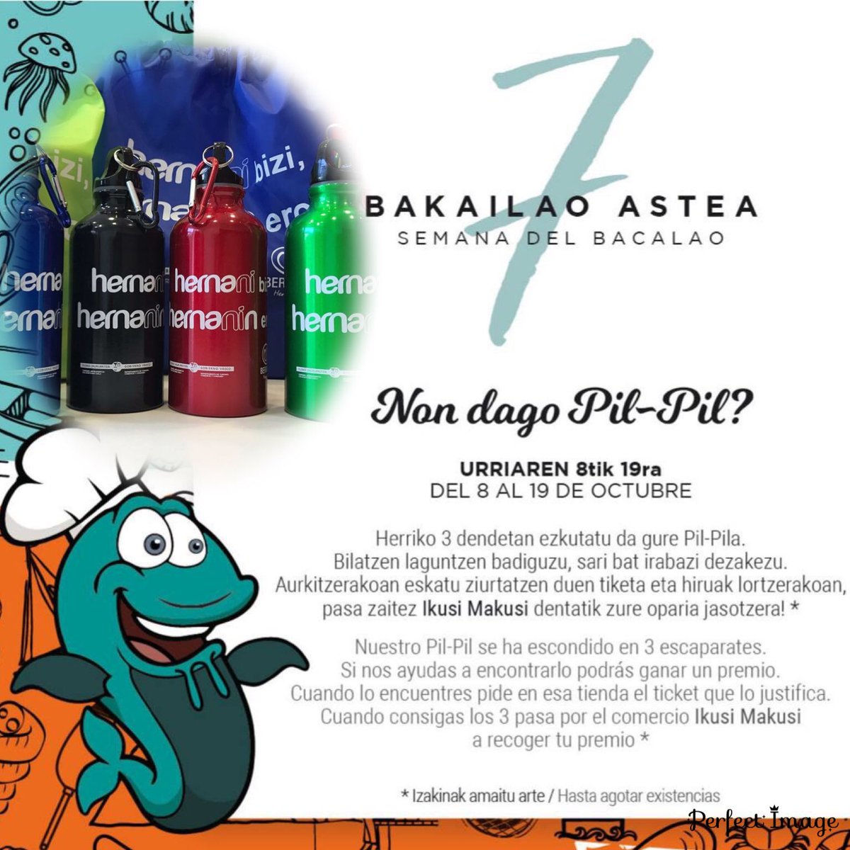 Dendartean's tweet photo. Non dago Pil-Pil? @hernanidendak Elkartearen eskutik! Parte hartu eta irabazi zure saria! #hernani #berriak #hernanidendak #pilpil #bakailaoastea #semanadelbacalao #gipuzkoa #dendartean #bacalao #bakailaoa #herrikomerkataritza  #beterri #urria #octubre https://t.co/irX5Xhg2ZF