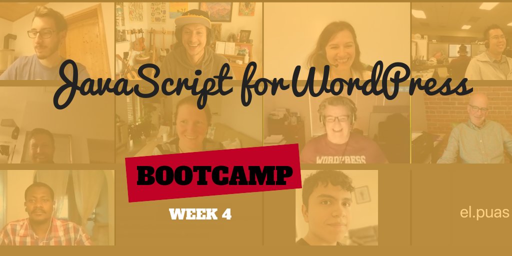 zgordon's tweet image. Week 4/12 - JavaScript for WordPress Bootcamp Going Strong
Building Single Page Web Apps from Scratch with Vanilla JavaScript - #APICalls #JSON #DOMCreation #EventListeners #Architecture #Tooling #PracticePracticePractice
Next Bootcamp starts Jan 10th - javascriptforwp.com/bootcamp/