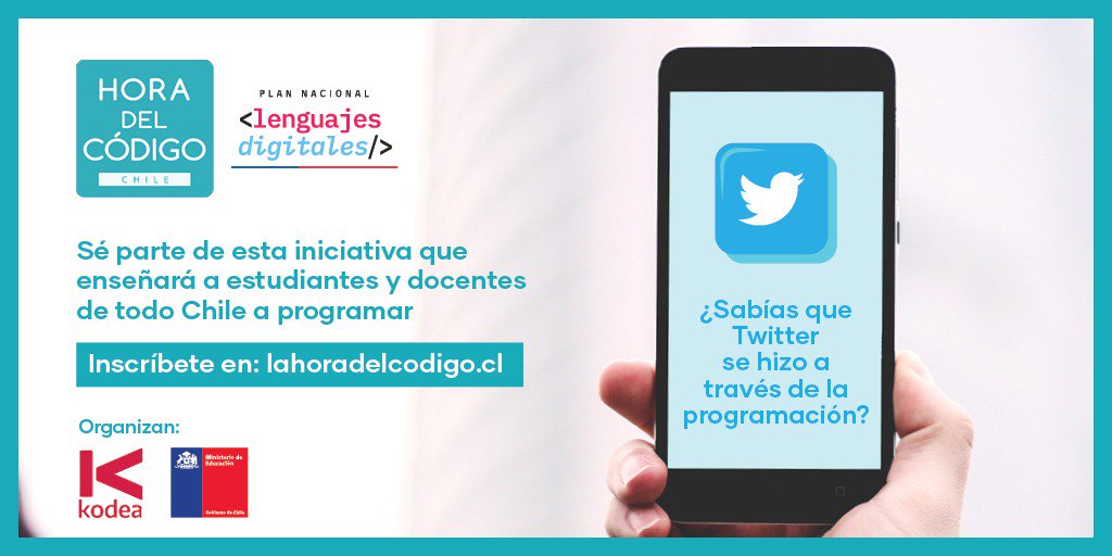 La #HoraDelCódigo recorre el mundo incentivando a que niños y niñas completen una hora jugando, aprendiendo y creando con tecnología 💻🙌🏻 ¡Participa tú también! 

Inscripciones hasta el 14 de octubre en lahoradelcodigo.cl