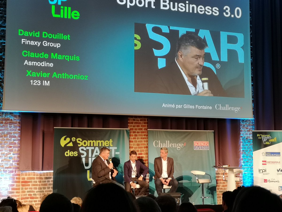 #SommetStartUp c'est reparti sur le thème du sport business 3.0 avec @daviddouillet @euratechnologie. #Innovation @LaMobilery