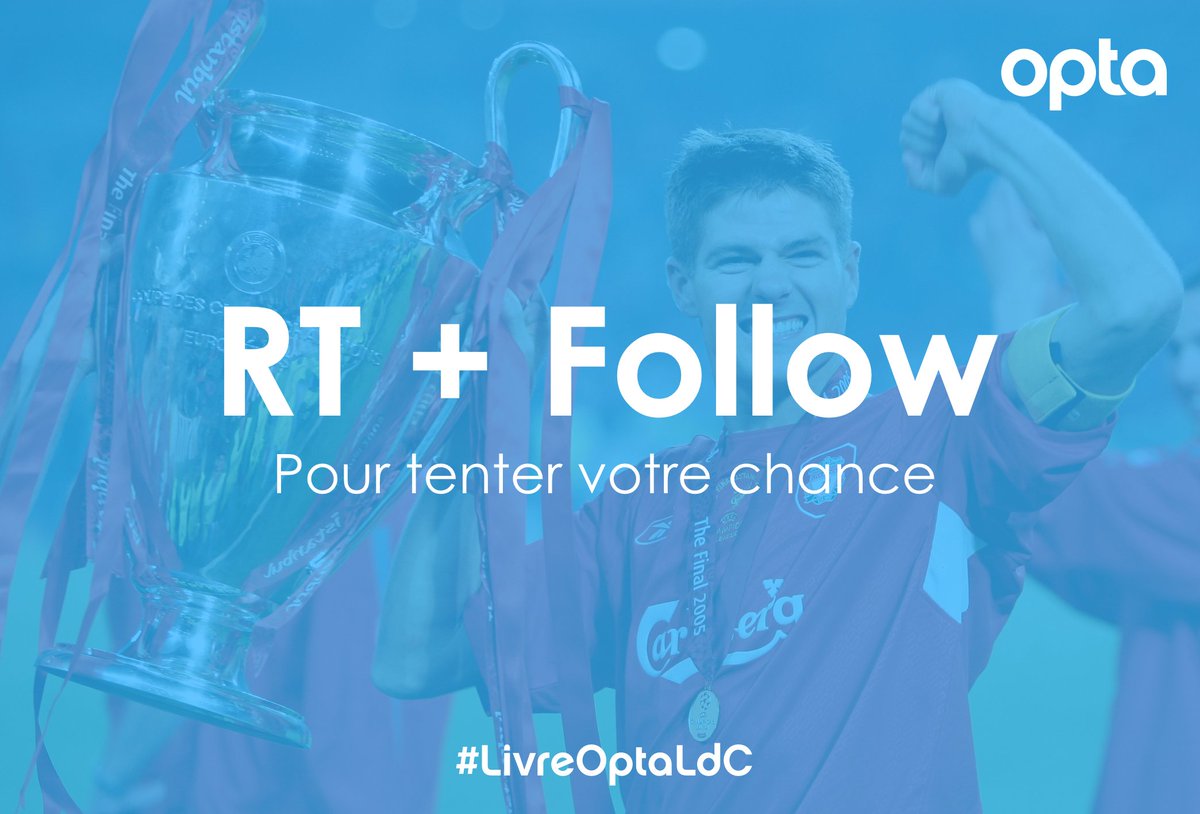 OptaJean's tweet photo. 1 - 🍀 RT + Follow pour tenter de gagner un exemplaire du 2e ouvrage d'@OptaJean : « Opta Ligue des Champions 🏆, 15 ans de stats inédites ».

📆 Tirage au sort lundi 8 octobre

📚⚽️📊
#LivreOptaLdC https://t.co/vF3ffgKluP