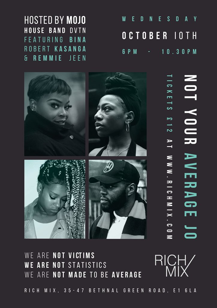 _queenmojo's tweet image. #NotYourAverageJo my talk show is literally about that!!! Next week Wednesday @ Rich Mix CLICK THE LINK IN MY BIO