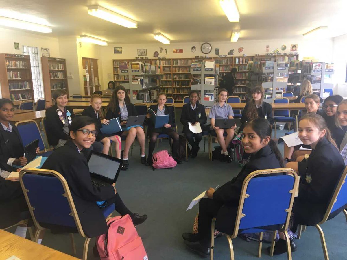 DCHSLibrary's tweet photo. A lovely celebration of #NationalPoetryDay in the library today with girls sharing their own work, and poems they treasure. Many thanks to @DCHS_English for helping to make this such a special event. Prizes to be awarded soon! https://t.co/wFZIDMX6PD