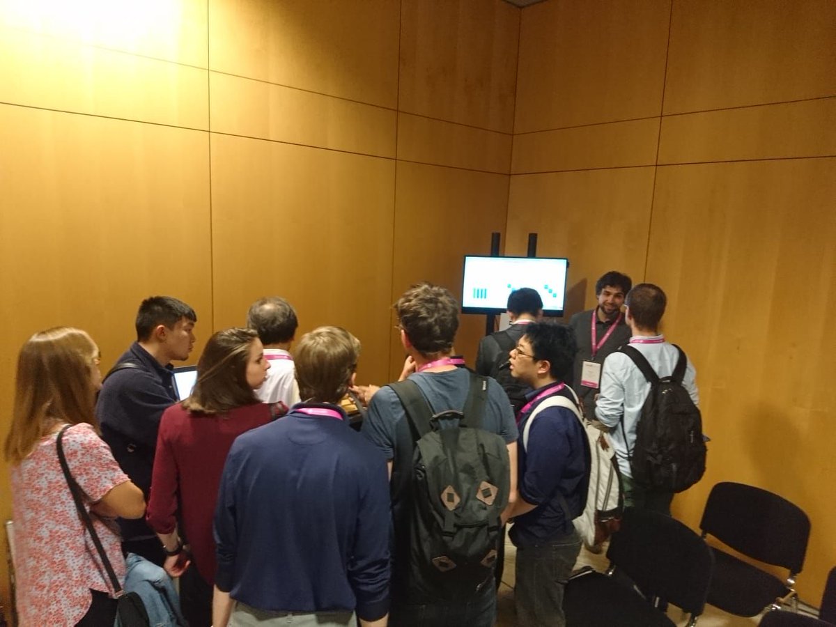 rbolab's tweet image. Gabriel Zöller & Vincent Wall from @rbolab @TUBerlin presenting their #interactivedemo on #acoustic sensing at #IROS2018 #Robot fingers that can hear! @soma_H2020
