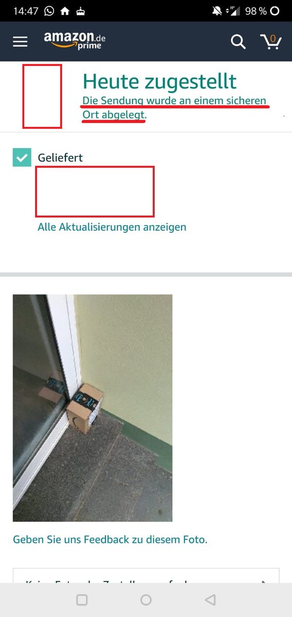 SorasparkleCos's tweet photo. Hey @AmazonNewsDE 
Heute ein Paket zugeliefert bekommen, war zu Hause, als es klingelte ging ich sofort zur Türe, wo mir keiner antwortete, um dann kurze Zeit später zu sehen, dass das Paket für JEDERMANN zugänglich vor der Haustüre abgestellt wurde.
Sicherheit sieht anders aus! https://t.co/DavfsXVdtD