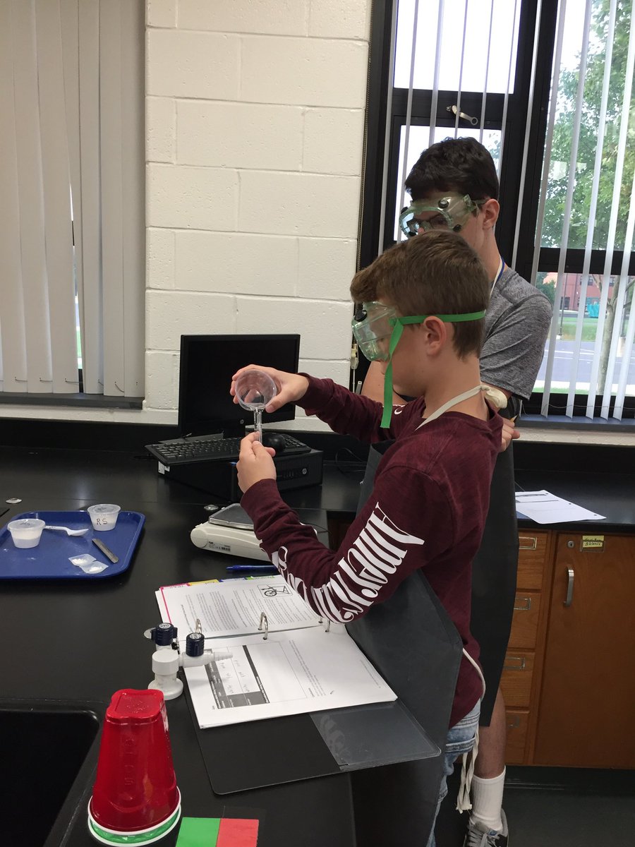 ExcelNb's tweet photo. Team Excel students are combining road salt and baking soda in science class today with Mrs. Sulon, to observe signs of a chemical reaction! #science #chalk #exothermicreaction @nbc_msprincipal @NBC_science https://t.co/yVpeX5LliB