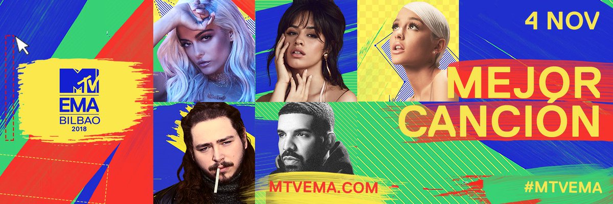 mtvspain's tweet photo. 🎤 5 nominados para Mejor Canción en los #MTVEMA 🎤
¿Cuál de estos cinco temazos es un MUST en tu playlist? 
Descubre las canciones nominadas y VOTA TU FAVORITA AQUÍ ➡ https://t.co/CHcSGkUR6a https://t.co/YTVfzYwS90