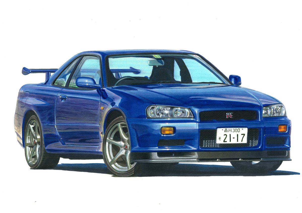 ししょー V Twitter 日産 スカイラインgt R 描きました 本当に好きな車の一つでこだわって描いてます オーダーイラストもやってますので固定ツイートにてよろしくお願いします