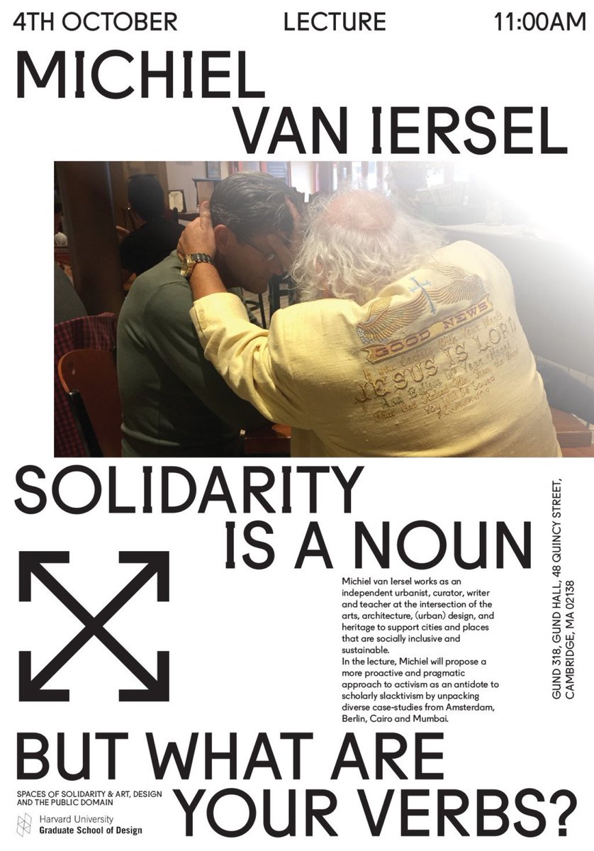 Today I’ll reflect on ‘Spaces of Solidarity’ from 11:00 at <a href="/HarvardGSD/">Harvard GSD</a>. Open to all spacesofsolidarity.org/announcements-…