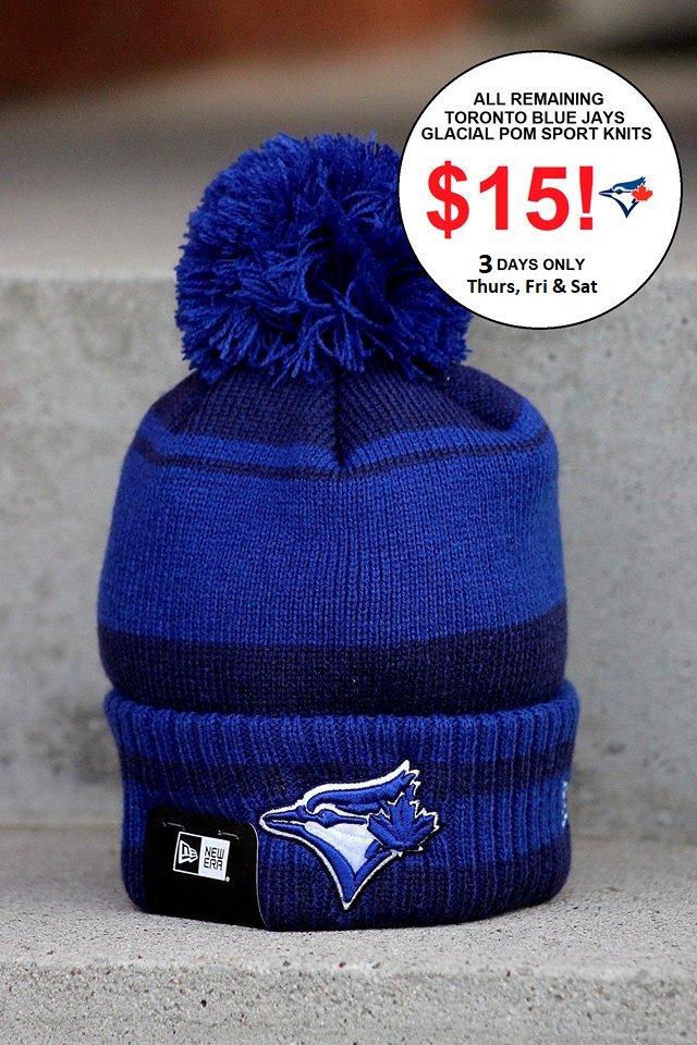 LMLockerRoom's tweet photo. Cold weather is coming, so why not take advantage of our $15 #Sale on all remaining #BlueJays Glacial Pom Sport Knit Toques! ( 3 DAYS ONLY ) That's a 45% savings. Visit https://t.co/cXrLJorDNE to order or for more information. #RT #Jays #Toques #Sale #ThreeDaysOnly https://t.co/05rx9ATCJZ