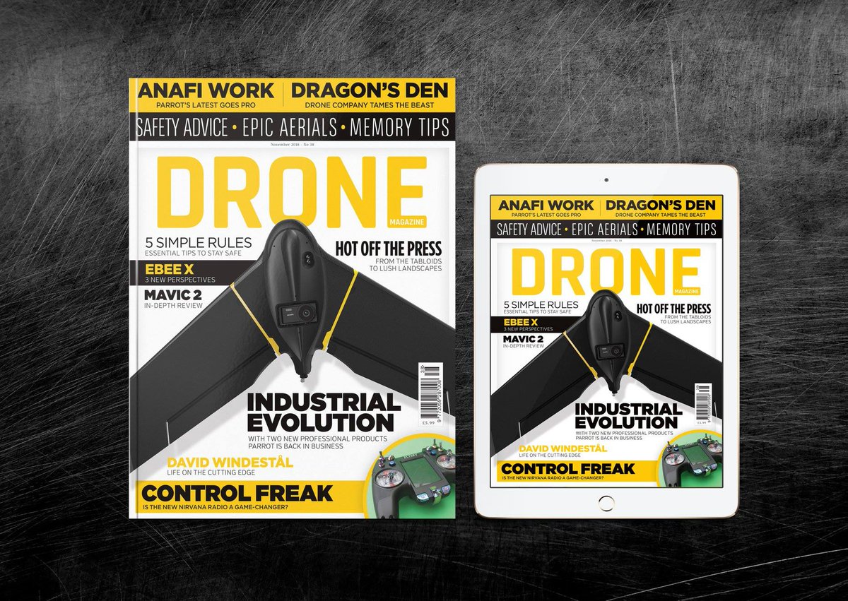Issue 38 is out now featuring the new eBee X and Anafi Work! 
Print copies are available in stores (WHSmith and selected Tesco and Morrisons in the UK) and via: bit.ly/Drone38. It's also on iOS, Android, Kindle and Windows 8 devices and at pocketmags.com/drone-magazine.