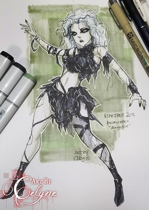 ArtByCelyne's tweet photo. #inktoberday4 More #scrubbles fun! "Zoombie" inspired Koda Kumi's music vid "Outside Fishbowl" ๐
#inktober2018 #drawings #illustration https://t.co/K1QkGwOqQN