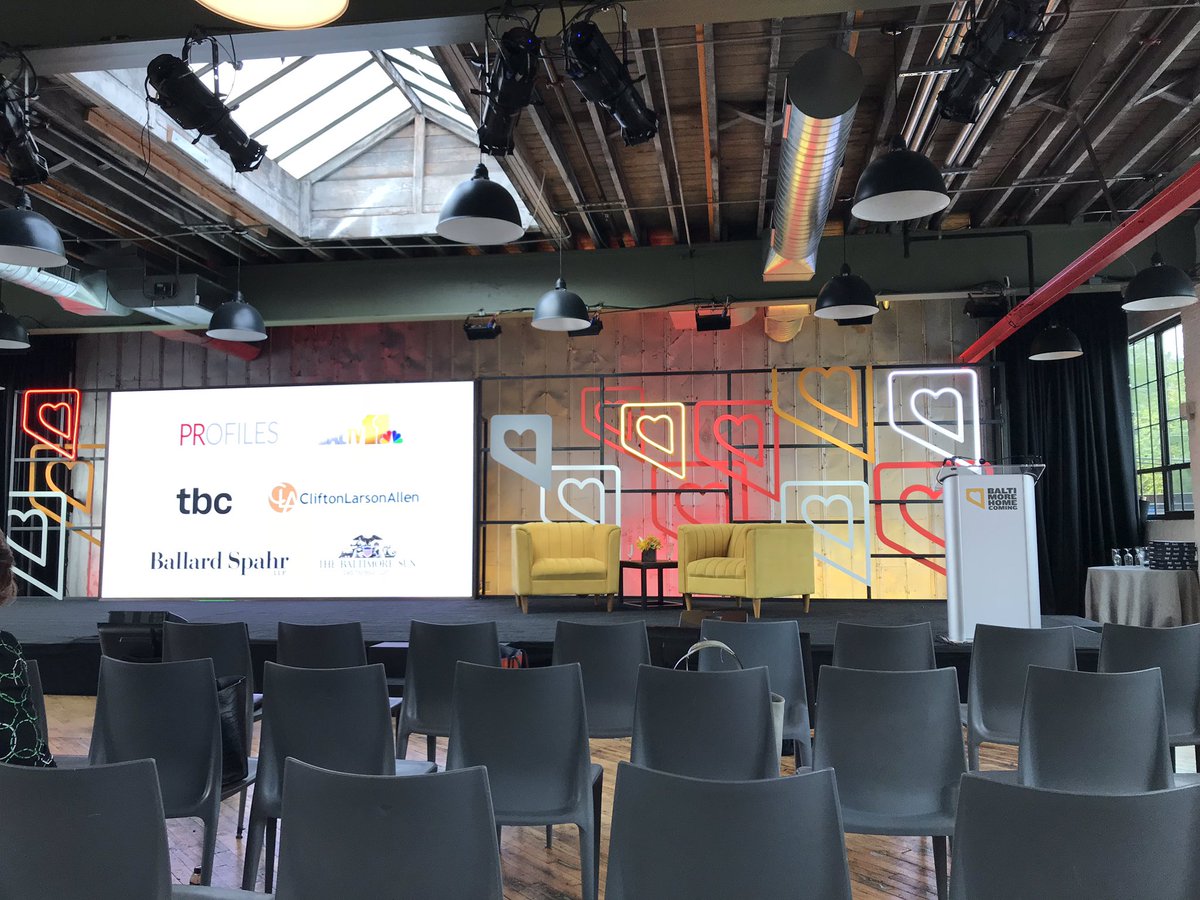 KAPinkard's tweet photo. Good morning from @BMoreHomecoming - fantastic agenda on tap for today. Inspiring to see so many faces old and new supporting our beloved #hometown. (#AcceleratorSpace is so cool - what a great venue!) https://t.co/4eYNFOlr8m