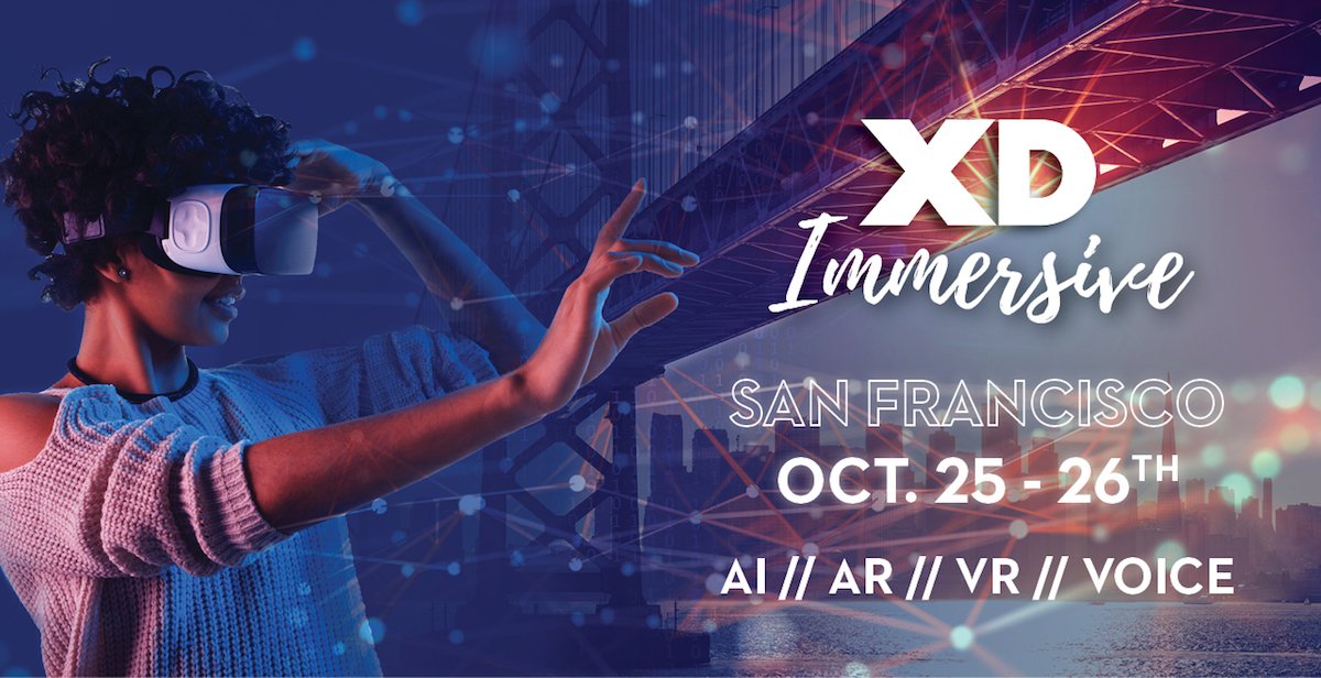 The future of UX and Product Design is immersive experience design. We have plucked some experts who are already living that future to talk to you at the XD Immersive conference, San Francisco, Oct 25-26: bit.ly/2vnovh8
#xdi2018 #ux #ai #ar #vr #voice