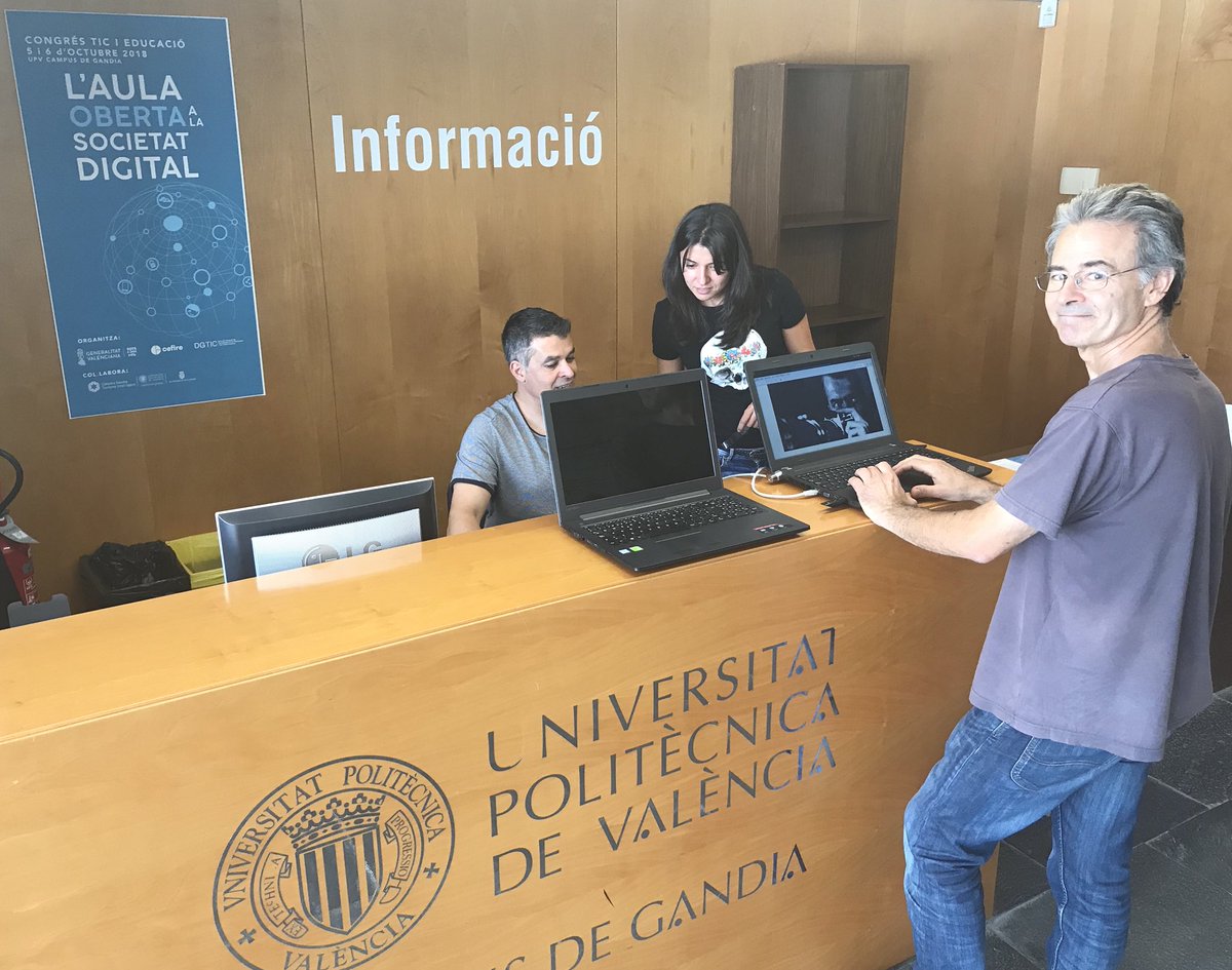 CEFIREambitCDD's tweet photo. Tot a punt per al #CongrésEduTIC18,  a @UPVCampusGandia #CEFIREGandia  @aj_gandia @GVA_Cefire demà últims detalls amb totes les assessories i coordinacions TIC. https://t.co/ogLOLgbRNy