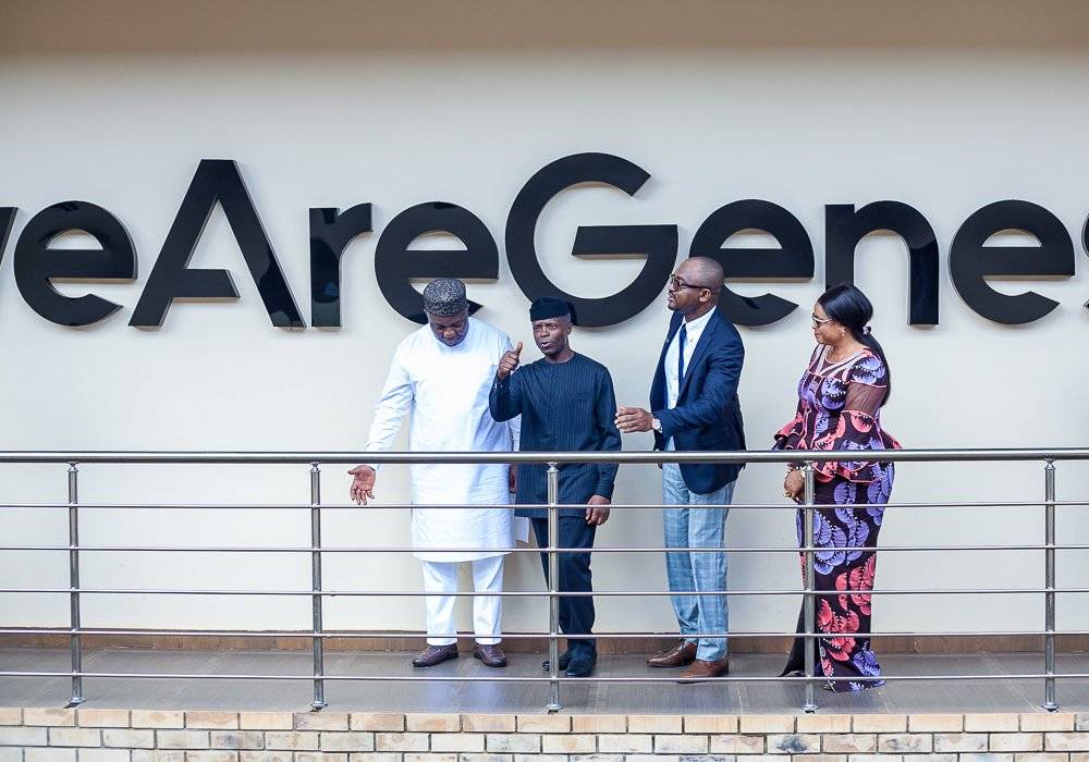 technextdotng's tweet photo. Nigeria’s Vice President, @ProfOsinbajo has reiterated the importance of grooming homegrown technological solutions, as he Visits South Eastern NSIP Hub, Genesys Tech Hub, Assures of Government Support.
@AsoRock #NigeriaAt58 #We #NsipHub
👇
https://t.co/h0BfGjMIAD https://t.co/D5trmyvf6M