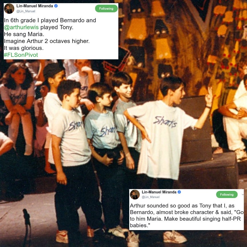 Linmirandacom's tweet photo. #FBF to when @Lin_Manuel
was Bernardo in 6th grade and his friend, and @freestylelove member, @arthurlewis was Tony #WestSideStoryWeek https://t.co/4VKddjYiYi