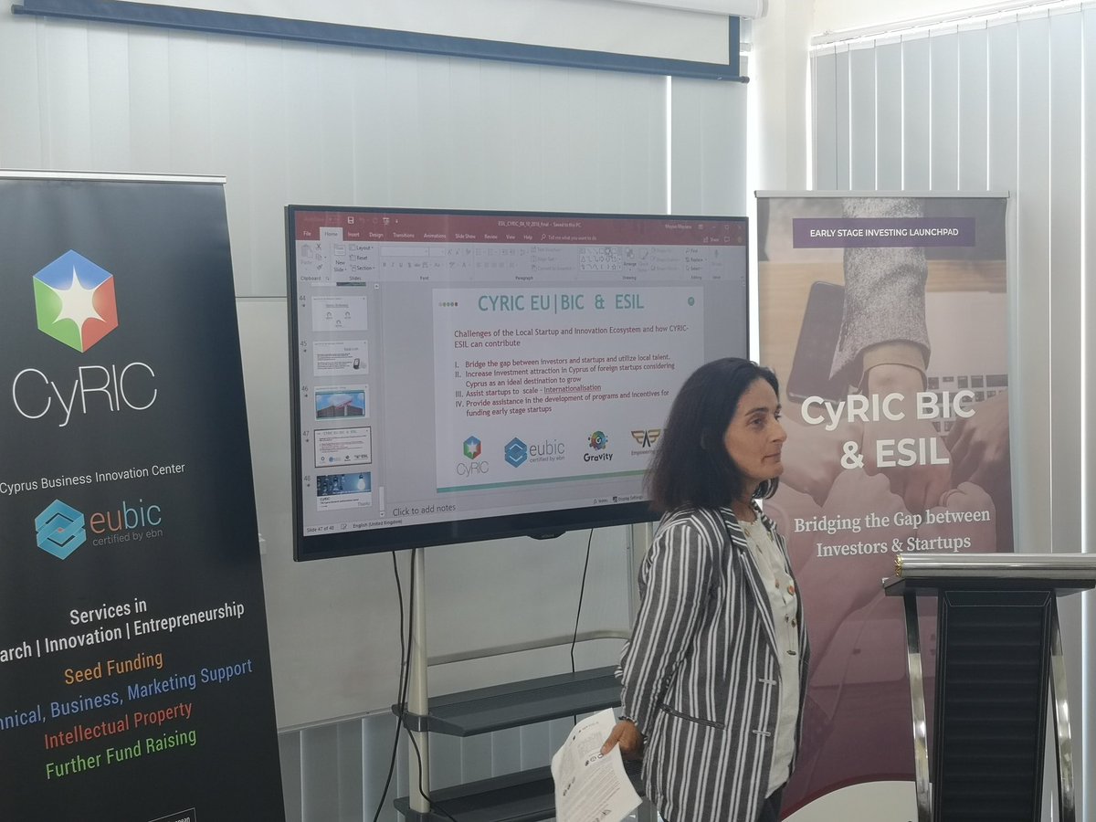 GravityIncbtr's tweet photo. Francesca Natali, owner of @meta_group and @european_esil representative, presents the scope of the ESIL initiative and shared vision of the project outcomes 
@EUBIC #ESILinCyprus #Businessangels #Europe #accesstofinance #startupcyprus #investing #investment #disruptcyprus https://t.co/d2yP5ZO1YV