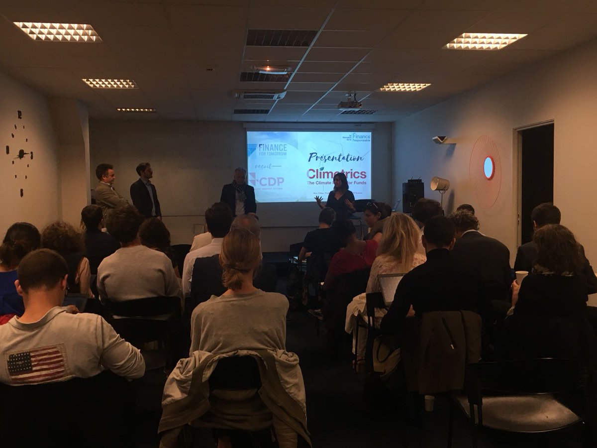 IFD_Paris's tweet photo. 📈Full house today for the presentation of the new Climetrics tool of @CDP in Paris. We are always happy to showcase innovative solutions which can contribute to #shiftthetrillions!  The objective of #climetrics is to rate Funds regarding their environmental impact. https://t.co/mxWaseHYAb