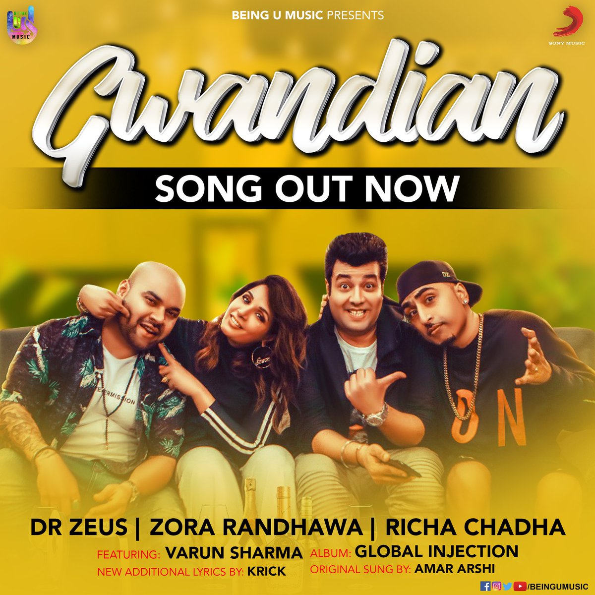 One of my favourite tracks from the Global Injection album, Gwandian is out now, go check it out and share the love!
bit.ly/GwandianFullSo…
<a href="/drzeusworld/">Dr Zeus</a> @beingumusic <a href="/ZoraWorldwide/">Zora Randhawa</a> <a href="/RichaChadha/">RichaChadha</a> <a href="/varunsharma90/">Varun Sharma</a> <a href="/sonymusicindia/">Sony Music India</a> <a href="/WynkMusic/">Wynk Music</a> <a href="/NargisFakhri/">Nargis Fkhri</a> <a href="/Mandy_Takhar/">Mandy Takhar</a> <a href="/Norafatehi/">Nora Fatehi</a>