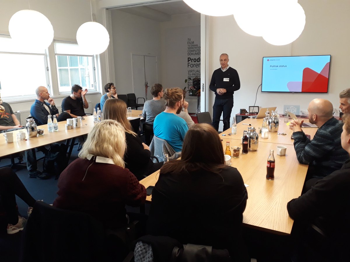 We're ready to kick off the open meeting about the future of #gwdk - Great to see so many here at <a href="/InteractiveDK/">Interactive Denmark</a> ready to talk about their visions for Games Week Denmark. #dkgame