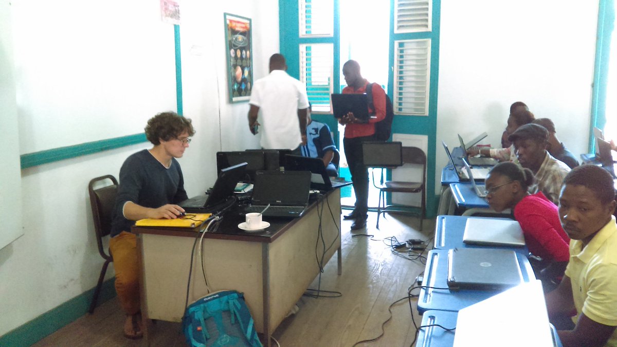 reidebreus's tweet photo. =#Ayiti #OpenStreetMap #OpenData #LogicielsLibres=
Starting 2 days in @Cap #ActionOsmHaiti2018 @OIFfrancophonie @IFHpap #unconference, @FOKAL_Ayiti #barcamp #mapathon, #HaitiCommunitere #Map2EndFGM #Mali #Guinee with @REITECH5 @WedjiL @NouvoLib #Ansly #map4ht @nicolas_chavent https://t.co/7oiKsCUu9I