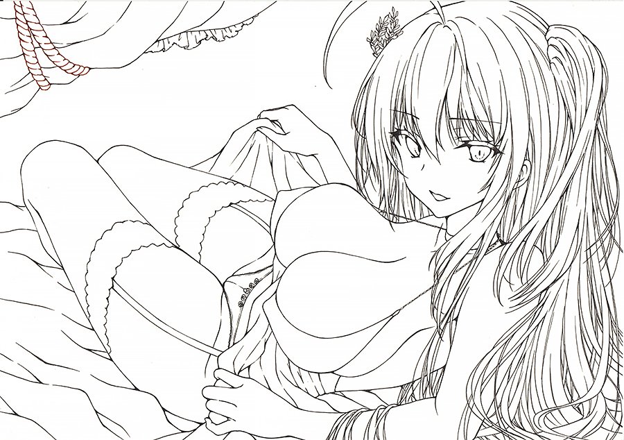 アズレン大鳳ちゃんペン入れ完成～!!
全体的にバランス修正して、お胸のボリュームはアップさせたw 