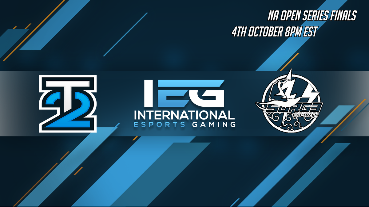 playIEG's tweet photo. We are finding out soon who will be NA Open Series Champions!
@T2Esports VS @EsportsSurg3 8PM EST
Who will win?
#T2WIN or #SurgeWIN https://t.co/QAurC12lSq