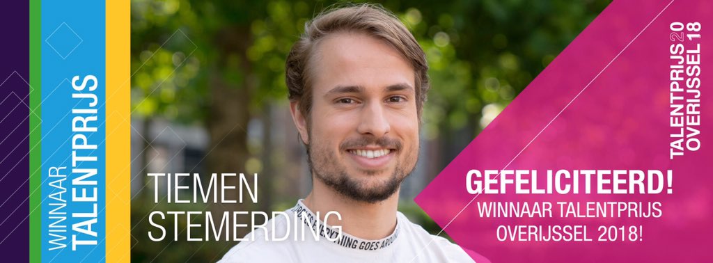 Whoooop! 💥 Tiemen Stemerding wint Talentprijs Overijssel 2018! #CPO18 #talentprijs