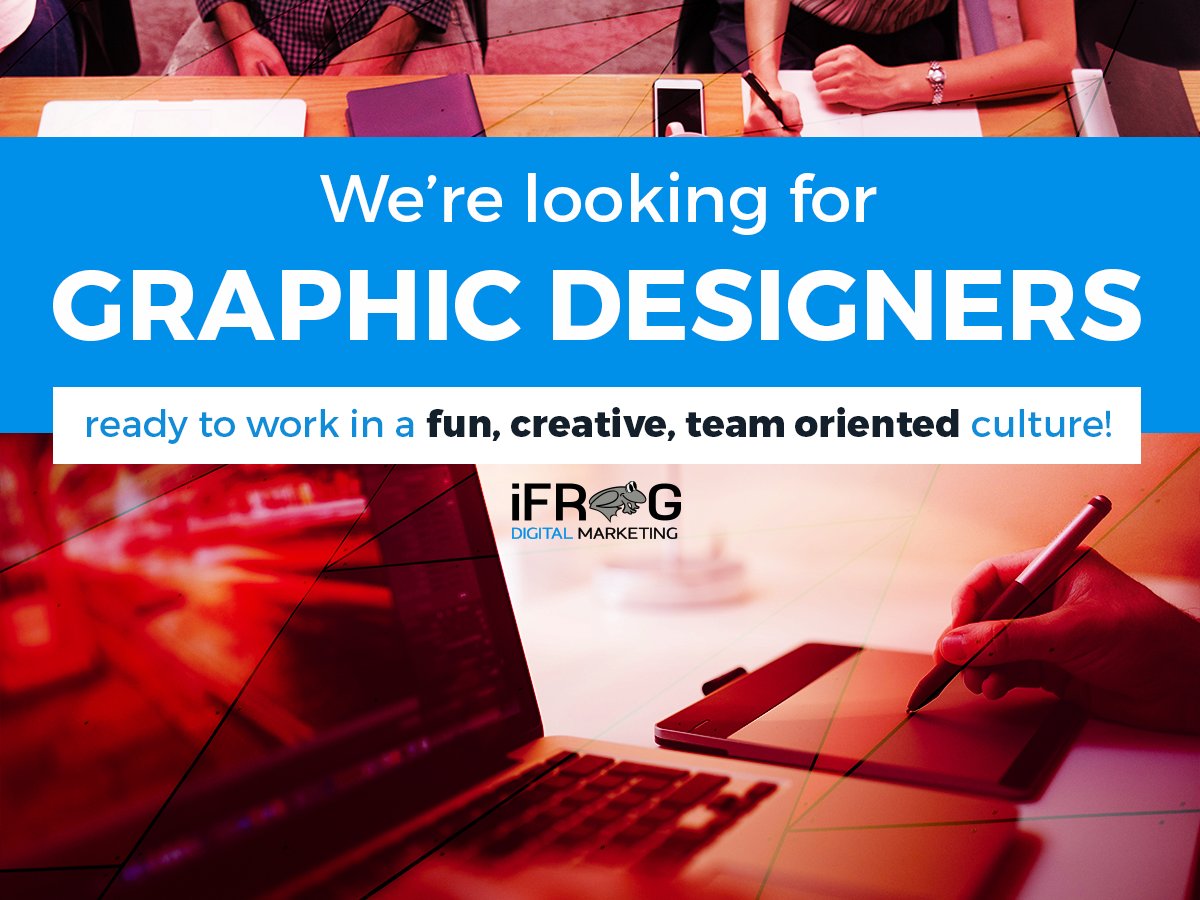 ifrogms's tweet image. Are you ready to work in a fun, creative, team oriented culture? We&apos;re hiring Graphic Designers! Join our team by emailing applications to shelby@ifrog.com! ow.ly/Uu2P30m6pWC