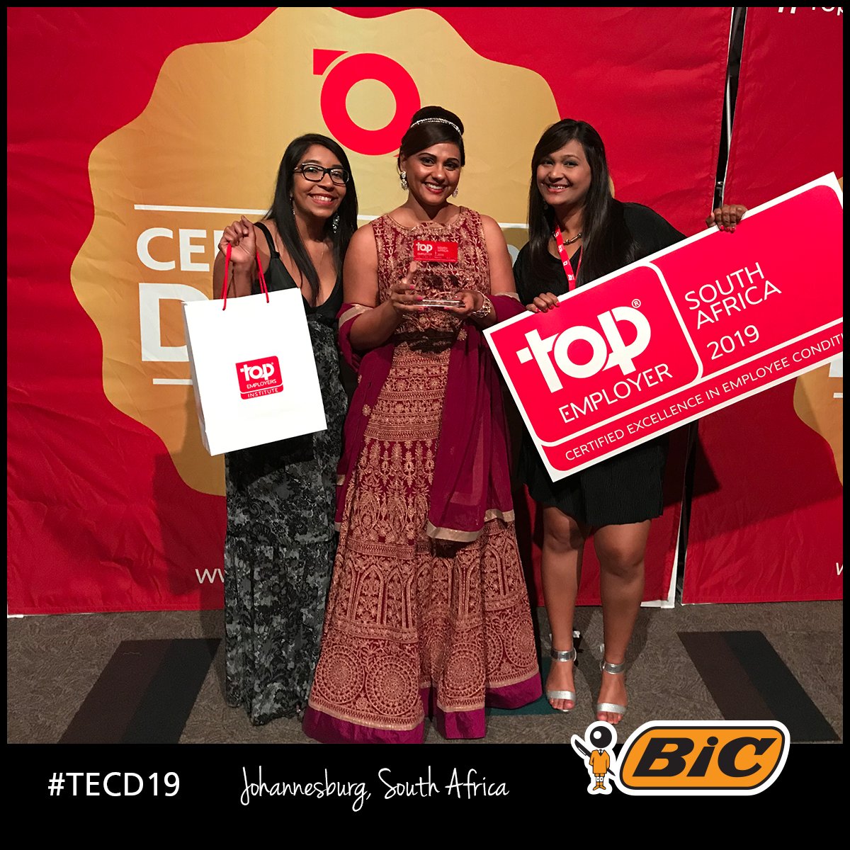 BIC_SA's tweet photo. “We are honoured to be a Top Employer 2019 and will continue to strive for excellence and for only the best people practices. This further cements our commitment to optimising and improving in our journey towards business leadership” - Laressa Thavarin, HR #TeamBICSA #TECD19 https://t.co/BIShPAYDvP