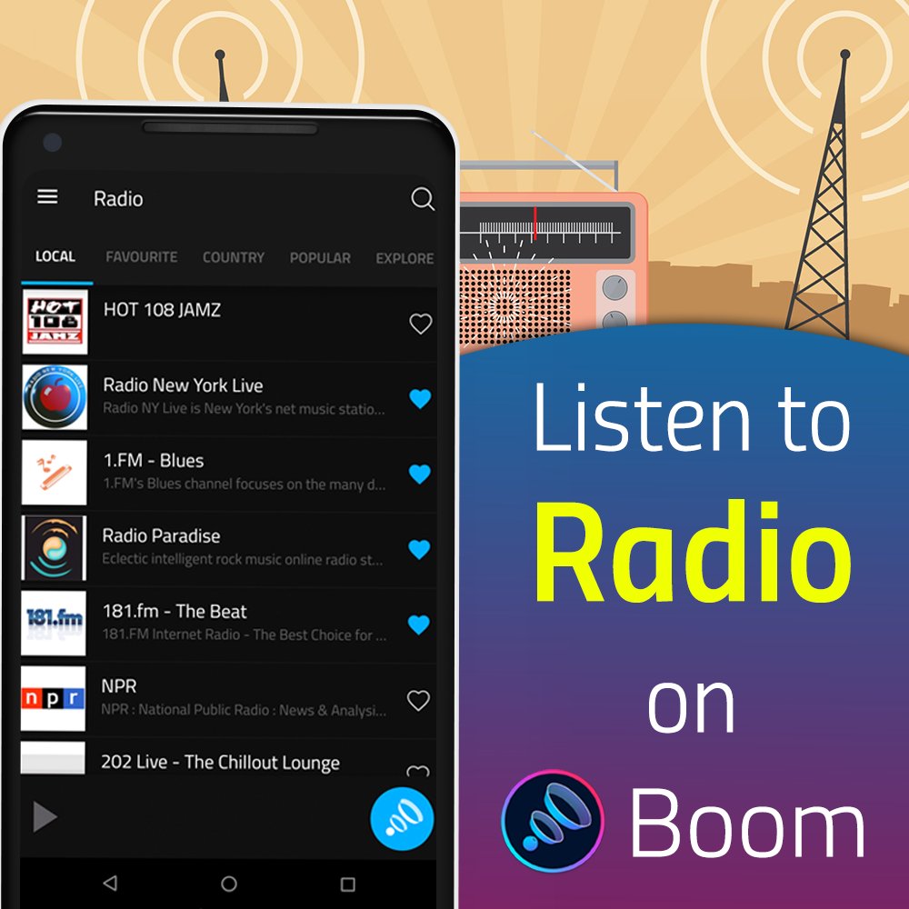 BoomApp's tweet photo. Not just an ordinary #music player! Stream 20,000+ Radio stations across 120 countries! #Boom #BoomifyMusic
Link to iTunes Store - https://t.co/zoEcUWJo8C https://t.co/mXqKnQQikg