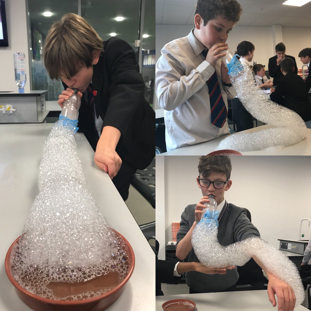 MrAllenBio's tweet photo. Continuing with our (unintentional) snake theme at #ScienceClub this week- #BubbleSnake ๐ #Ambrose #KS3 #Science #scienceiscool https://t.co/ogNdhNTAkd