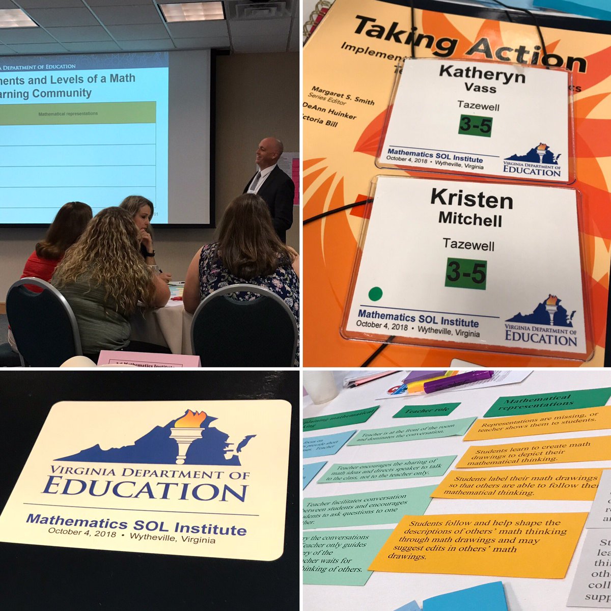 KMitchell5th's tweet photo. Attending the Mathematics SOL Institute today representing @TazewellElem1 ⭐️ #TCPSTeaches #vdoe2018mathinstitute https://t.co/4JrFJPoMBX