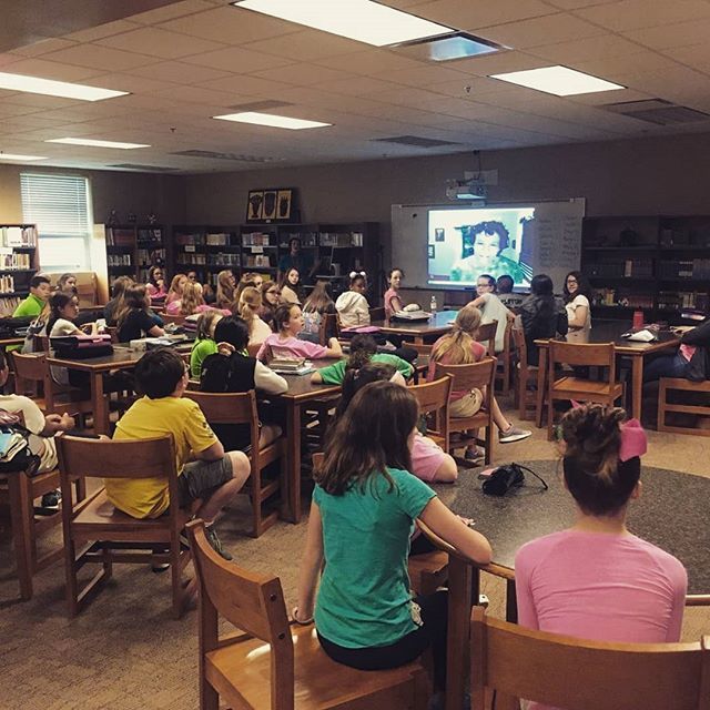 CherokeeSPS's tweet photo. Tribe Time Skype session with NYT Best-Selling author @AprilHenryBooks - wonderful opportunity to hear about the process of writing, editing, &amp; publishing books. https://t.co/a4VYn0U54M https://t.co/CYJLpWBeSC