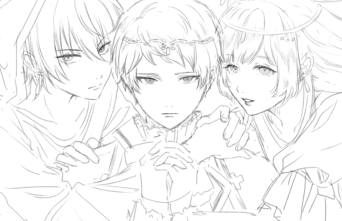一ヶ月まえからちまちま描いてたんだけど塗りが思うように行かなかったので一部切り抜いて供養... 