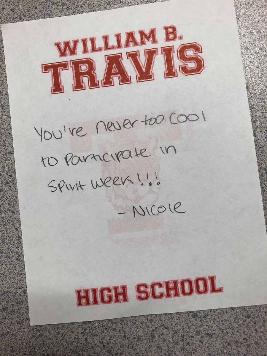 Who’s rocking a 90s look today? Thanks for the #ThursdayThought Nicole! #AdviceFromASeniorTiger #THSHOCO2018 #NeverTooCoolForSchoolSpirit #RespectTheT