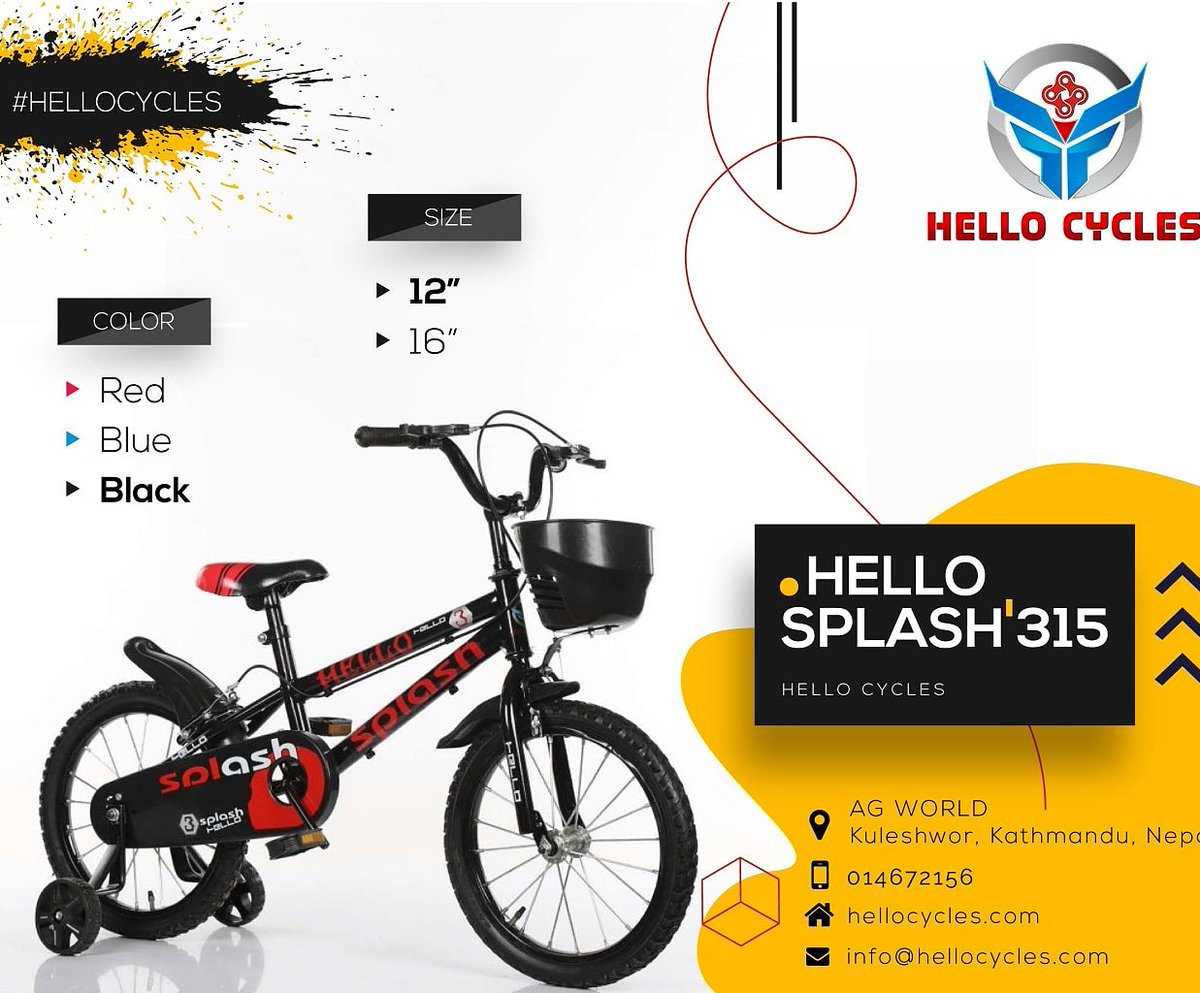 itcnepal's tweet photo. Hello Splash315 16"
#IshwarTradingCentreItahari 
#Itahari
🛒: https://t.co/y9EicjI36J
☎️: 025-580104
📧: info@itccycles.com

#HelloCycles #Bicycle #Cycle 
#KidBicycle
#PedalOn 
#Nepal
https://t.co/7bMhLJqoZn https://t.co/7pUi0f4vg4