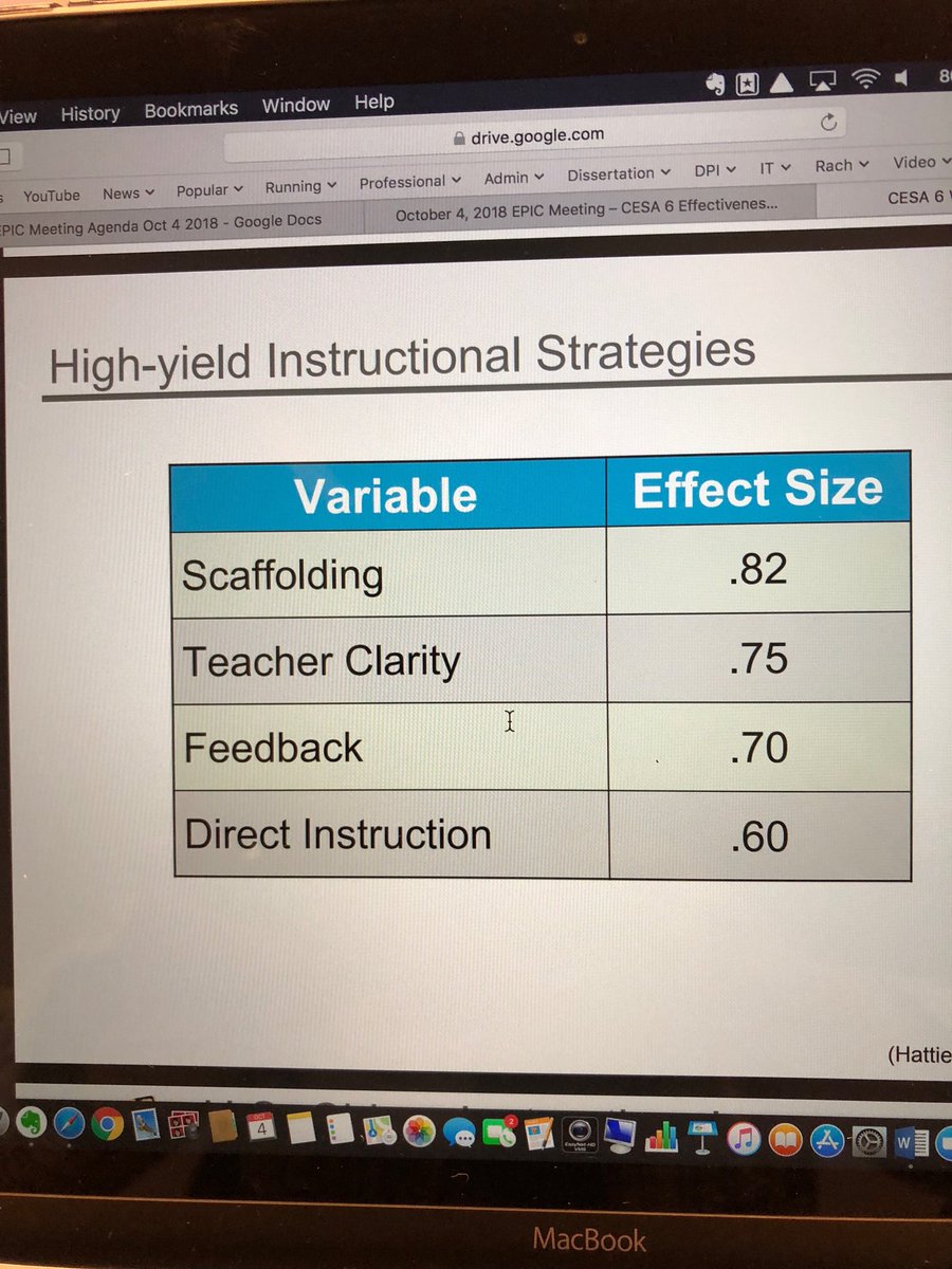 JoshRobinson74's tweet photo. Learning from Dr. James Stronge ⁦@CESA6forGrowth⁩ that our most effective teachers practice high yield instructional strategies rather than low yield strategies like retention, television, ability grouping, and team teaching. #Center4growth https://t.co/NYUGBGiJyK