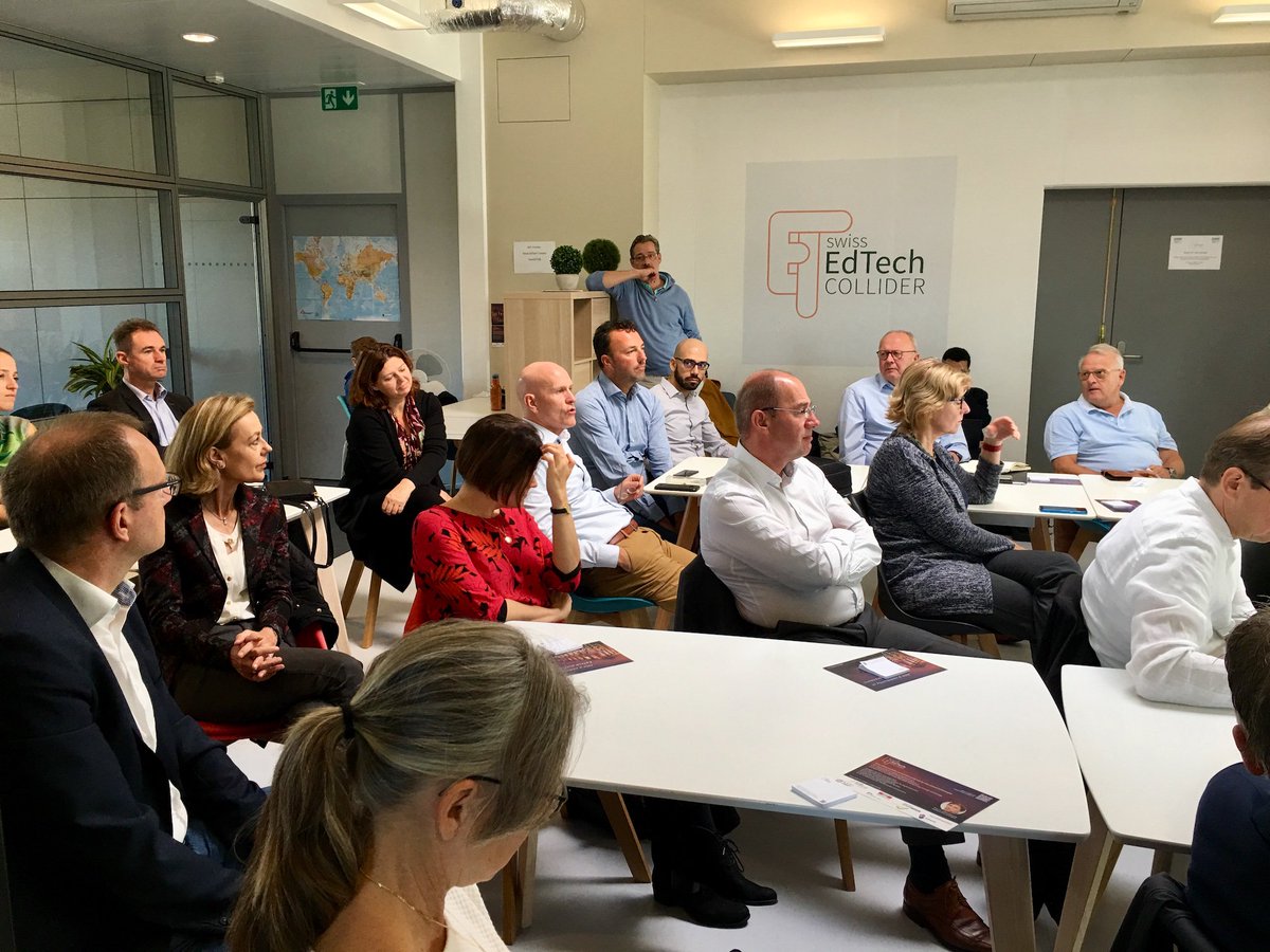 SwissEdTech's tweet photo. Thank you @TUeindhoven for your visit at the @SwissEdTech ! It has been a distinct pleasure welcoming you and showcase our concept as well as two of our EdTech member startups @testwe_eu and @PocketCampus ! We hope to be seeing you again! Hartelijk Dank! https://t.co/lwXAoKRFud