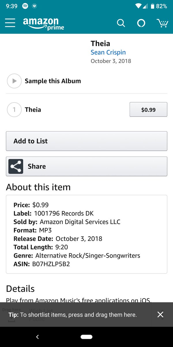 Sean_Crispin's tweet photo. I got my new song "Theia" on Spotify, iTunes, Apple Music, Amazon Music, and Google Play! Check it out! https://t.co/Ozhba5gKm6